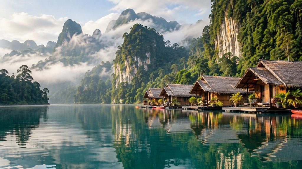 Nocleg w domku na wodzie, poranne mgły nad jeziorem Cheow Lan i dżungla starsza niż Amazonia — Khao Sok z dzieckiem w praktyce: dojazd, ceny, plan.