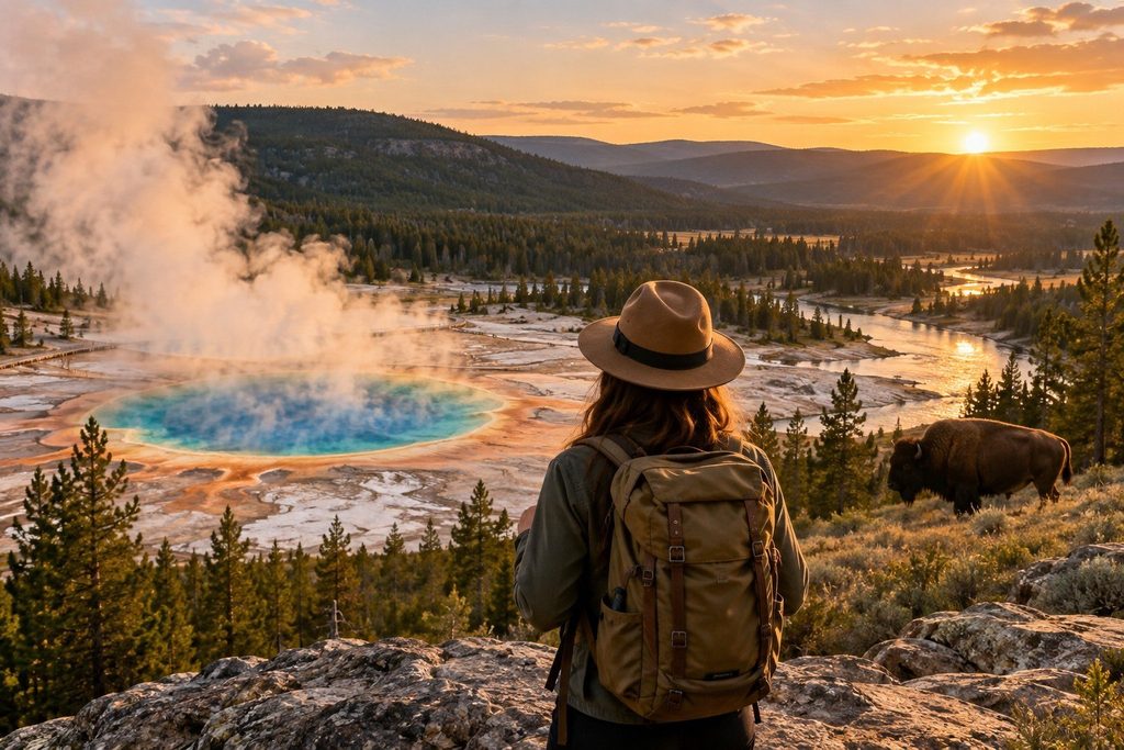 Gejzery, bizony w korku i noclegi znikające pół roku wcześniej — jak zaplanować pierwszą wizytę w Yellowstone, żeby park pokazał się z najlepszej strony.