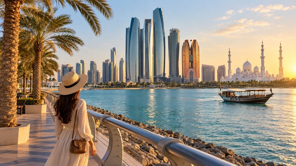 Stolica Emiratów leży 90 minut od Dubaju i gra w zupełnie innym rytmie — plan jednodniowej wycieczki: meczet, Luwr i zachód słońca na Corniche.