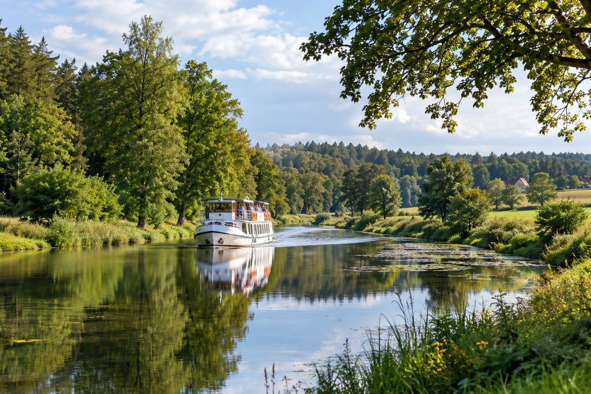 Zabytek techniki, w którym statki jeżdżą po szynach przez łąki, plus dzikie jezioro i puszcza bez tłumów — Mazury Zachodnie na weekend.