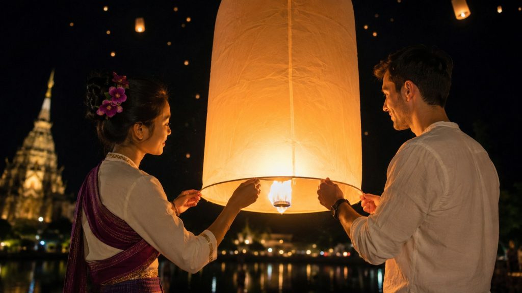 Raz w roku, w pełnię księżyca, Tajlandia odprawia troski wodą i ogniem — gdzie przeżyć Loy Krathong i Yi Peng 2026 i czego wymaga etykieta święta.