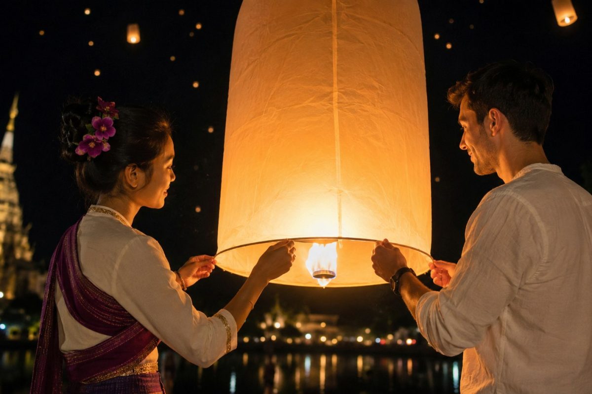 Raz w roku, w pełnię księżyca, Tajlandia odprawia troski wodą i ogniem — gdzie przeżyć Loy Krathong i Yi Peng 2026 i czego wymaga etykieta święta.